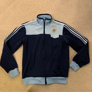 Adidas Argentina Soccer Blue Full Zip Jacket Pockets Mens Size XL 2007
